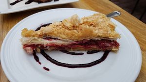 Vegan Napoleon cake at Piccadilly Wine and Chocolate in Parnu