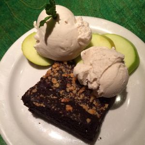 Brownie with coconut ice cream at Herbivore - Divisadero in San Francisco