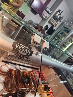 Completely vegan market stall at Vegan Tours Barcelona in Barcelona