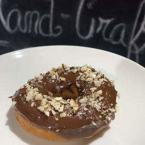 Vegan Donut with home-made vegan chocolate sauce at Zest in Dubai