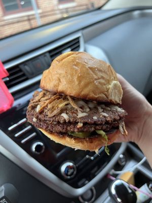 Vegan Cheeseburger Takeout  at White Labs Brewing Co in Asheville