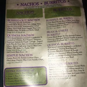 menu page 5 at Simple Bliss Cafe in South Lake Tahoe