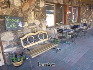 Our new completed patio dining area. Dog are welcome and encouraged! at Simple Bliss Cafe in South Lake Tahoe