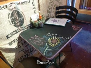 One of many great designs left for us on our awesome chalkboard tables. at Simple Bliss Cafe in South Lake Tahoe