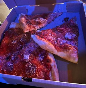 Pepperoni pizza fresh out of the oven   at Mora Pizza Denver in Denver