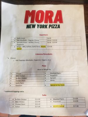 Meats/cheese on menu are all fake at Mora Pizza Denver in Denver