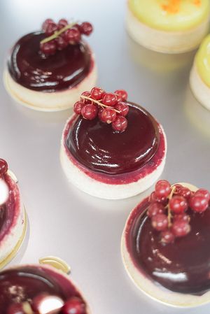 Blackcurrant & chocolate tarts at Cream Dream in London