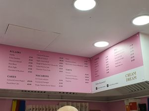 Menu at Cream Dream in London