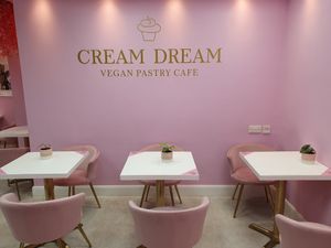Upstairs seating at Cream Dream in London