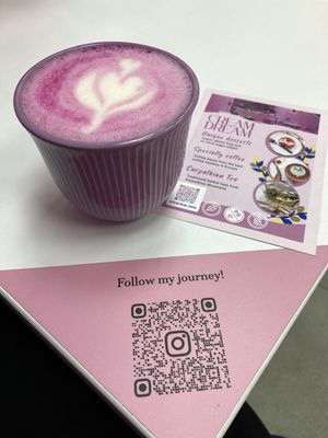 Pink matcha!  at Cream Dream in London