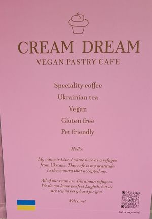 Outdoor sign at Cream Dream in London