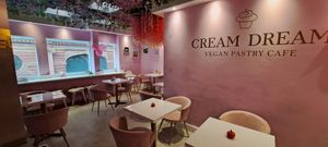 Upstairs seating area at Cream Dream in London