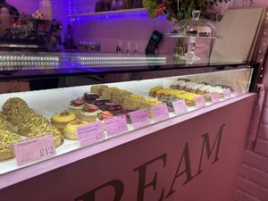 Selection of vegan pasties, with allergens clearly labelled.   at Cream Dream in London