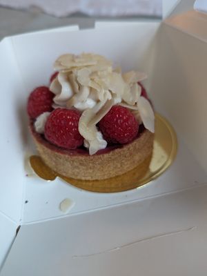 Raspberry marzipan tart at Cream Dream in London