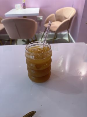 The lychee and passionfruit iced teaa  at Cream Dream in London