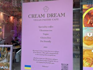 Outside sign  at Cream Dream in London