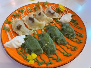 Varenyky cabbage and spinach and cheese  at Cream Dream in London