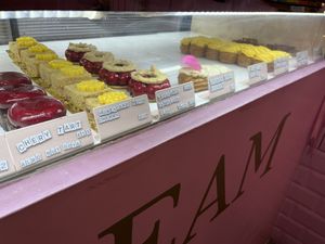 Pastry case  at Cream Dream in London