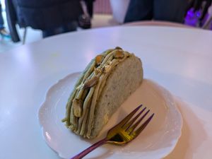 Pistachio cake at Cream Dream in London