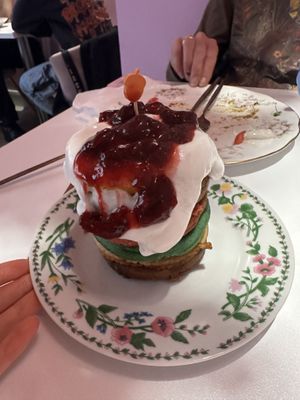 Rainbow pancakes   at Cream Dream in London