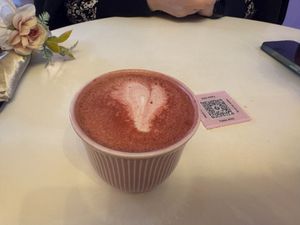Pink chai  at Cream Dream in London