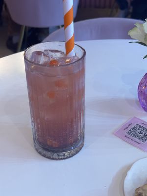 Berry and Violet Handmade Lemonade with Boba  at Cream Dream in London