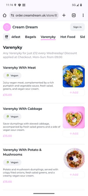  at Cream Dream in London