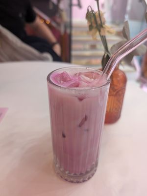 Pink matcha at Cream Dream in London