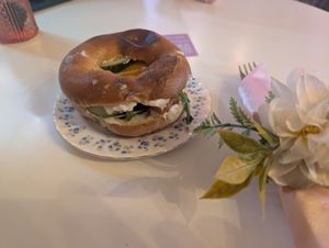 Smoked salmon bagel at Cream Dream in London