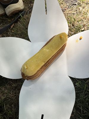 Mango passion fruit eclair  at Cream Dream in London