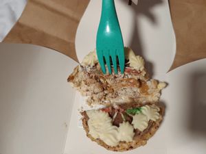 Kyiv cake (messy cross section) at Cream Dream - Covent Garden in London