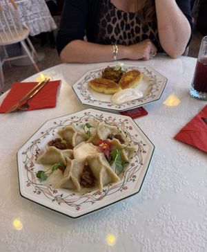 Soy meat Varenyky and Zrazy  at Cream Dream - Covent Garden in London