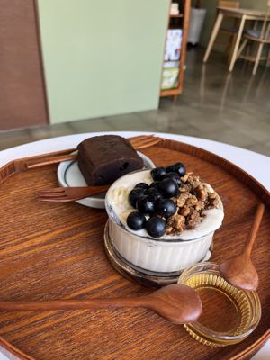 Soy yogurt and Brownie   at Some of us Coffee - Maybe closed in Jeju