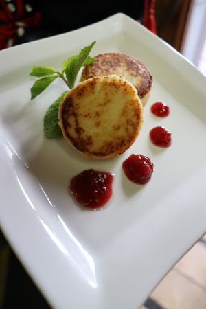 Special dessert during Tuesday buffet. Cruelty free vegan cheesecake.. at Loving Hut in Kyiv