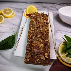 Banana Walnut Cake

Freshly baked moist banana cake topped with crispy aromatic walnuts. You can now place an order with us via Instagram and collect it on the very next day*.  at Loving Hut in Kyiv