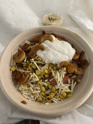 Vegan shrimp burrito bowl  at Boxcar Hippie in Rochester