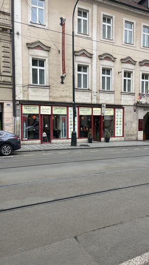 from the street  at Palestinian Restaurant - Spalena in Prague