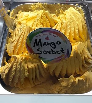 Mango sorbet   at Hans & Gretel in Sofia