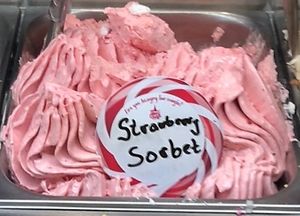 Strawberry sorbet   at Hans & Gretel in Sofia