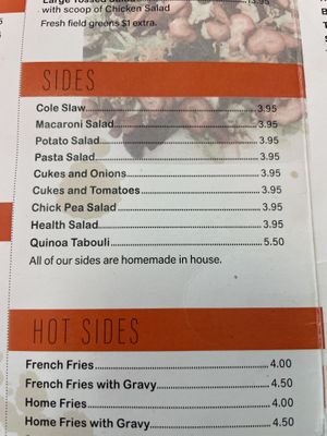 Chick pea salad is vegan   at Abe's Deli in Scranton