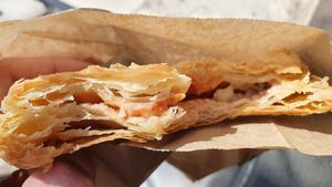 Ham and cheese pie at Bamboo Vegan Cafe in Athens