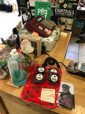 Vegan brownies at Bamboo Vegan Cafe in Athens