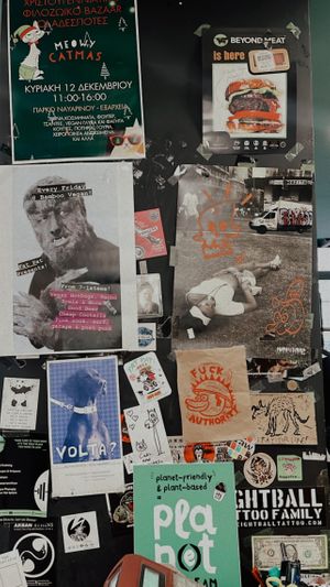 A cool wall #Veganuary at Bamboo Vegan Cafe in Athens