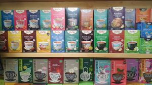 Bags tea at Bamboo Vegan Cafe in Athens