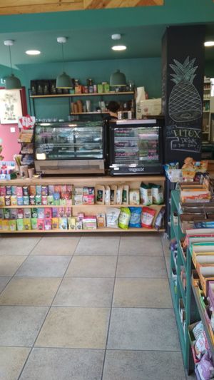 Inside at Bamboo Vegan Cafe in Athens