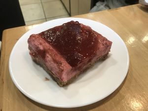 Incredible cheesecake! at Bamboo Vegan Cafe in Athens