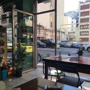 Entrance at Bamboo Vegan Cafe in Athens