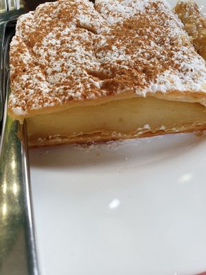 Vanilla cake at Bamboo Vegan Cafe in Athens