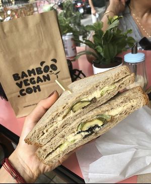 delicious sandwiches at Bamboo Vegan Cafe in Athens