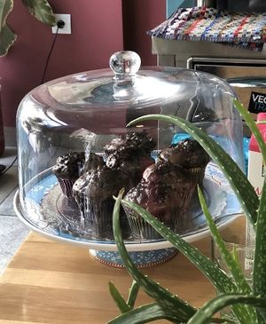 Chocolate muffins at Bamboo Vegan Cafe in Athens